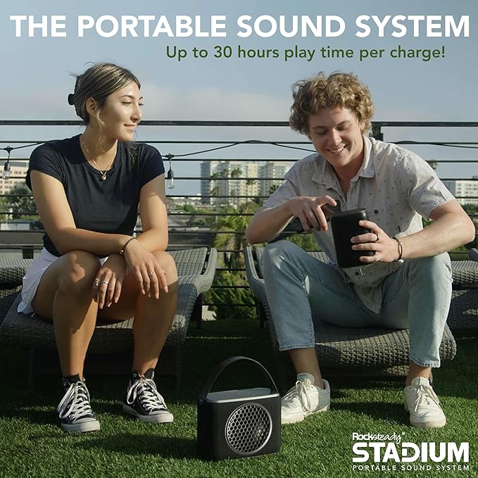 Rocksteady Stadium Portable Bluetooth Subwoofer - Up to 100 Foot Range - Up to 30 Hour Battery Life | 1 Subwoofer