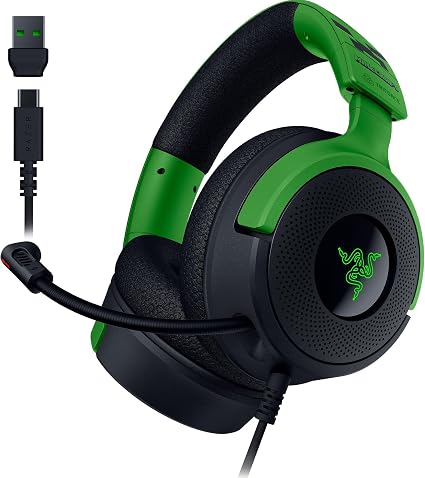 Razer Kraken V4 X Minecraft Edition Wired USB Headset for PC Gaming (40mm Drivers, Retractable Cardioid Microphone, Surround Sound, Chroma RGB, for PC and Console) Minecraft
