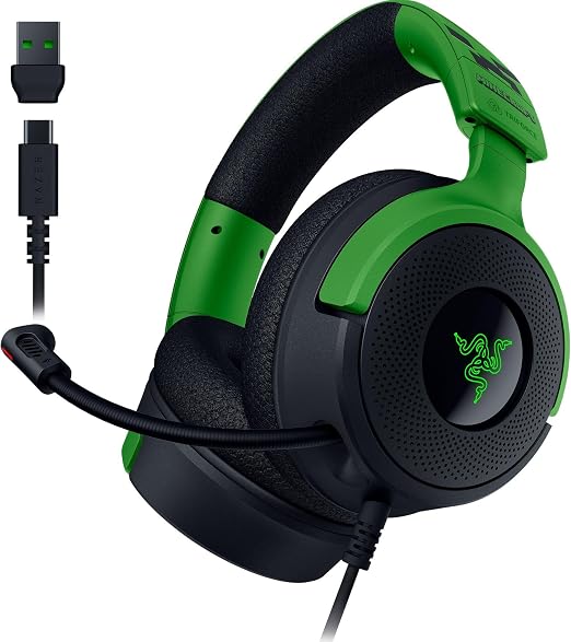 Razer Kraken V4 X Minecraft Edition Wired USB Headset for PC Gaming (40mm Drivers, Retractable Cardioid Microphone, Surround Sound, Chroma RGB, for PC and Console) Minecraft