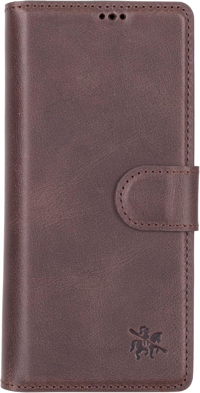 Venito Trieste for Samsung Galaxy Z Fold 6 Case, Handmade Premium Leather Wallet Case [RFID Blocking] with Card Holder Stand Folio Protective Phone Cover, Coffee Brown