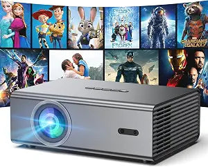 4K 1080P Full HD Portable Mini Projector, Upgraded WiFi 6 & Bluetooth 5.3 Movie Projector, Auto Keystone Correction, Gaming Movie Proyector Indoor/Outdoor Use ,Compatible with TV Stick/Phones/PC-Gray