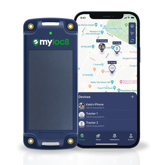 GPS Tracker for Vehicles – Solar Powered Asset Tracking Device with Real-Time Location, 8-Year Battery, Motion & Tamper Alerts, Rugged Waterproof IP69K, Indoor WiFi + Bluetooth – Global SIM