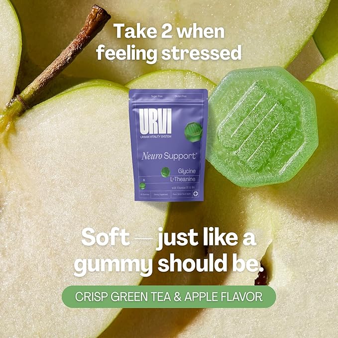 URVI® Wind Down Set: Neuro + Night Support Gummies – GABA, L-Theanine, Glycine, Valerian, Lavender, Vitamins B1 & B6 – Stress Relief & Sleep Aid - No Melatonin & Sugar-Free