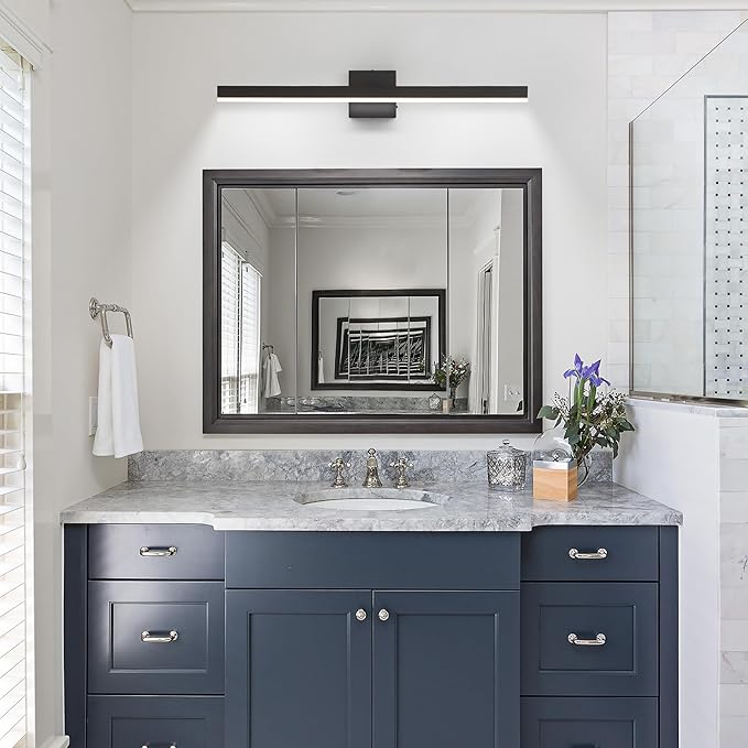 Black Bathroom Vanity Light 31.5 inch, 18W Dimmable 5CCT LED Modern Bathroom Light Fixture Over Mirror - ETL Certificated