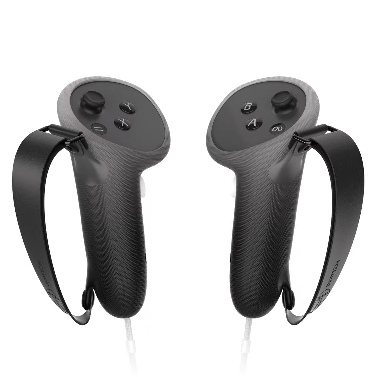 HZLucki Upgraded Controller Grips Compatible with Meta Quest 3S/Quest 3 Accessories, Extended Gradient Silicone Controller Strap, Widened Adjustable Knuckle Straps Fits Most Hands (Black)