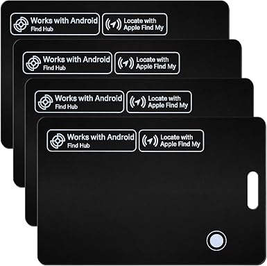 4-Pack Wallet Tracker Card iOS Android [Apple MFi Certified] Item Locator