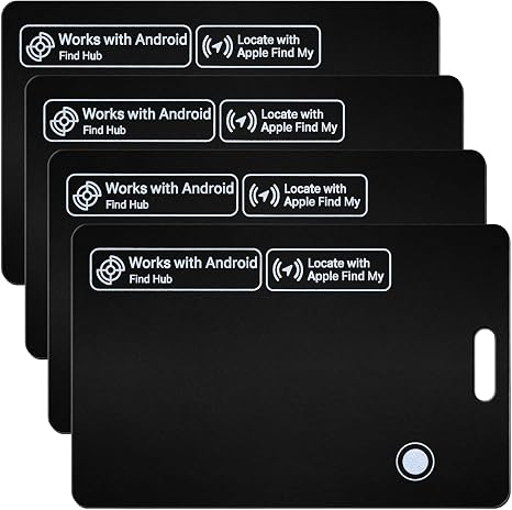4-Pack Wallet Tracker Card iOS Android [Apple MFi Certified] Item Locator