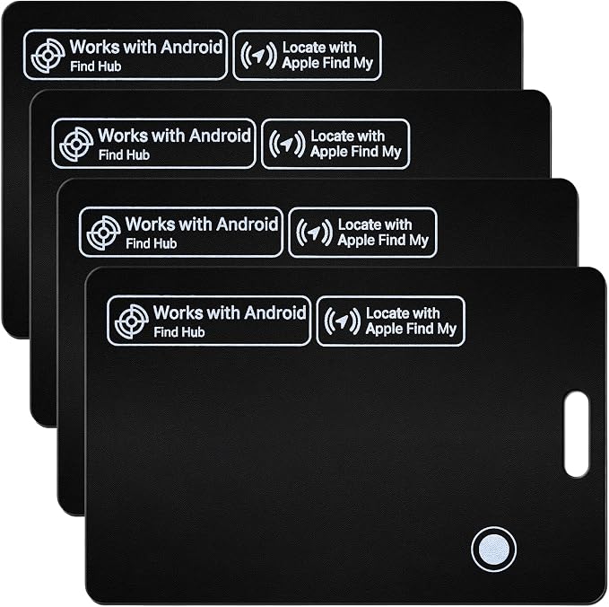 4-Pack Wallet Tracker Card iOS Android [Apple MFi Certified] Item Locator