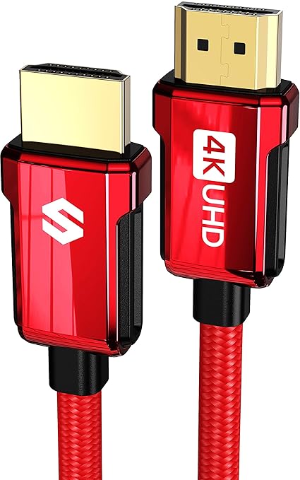 Silkland 4K HDMI ARC Cable for Soundbar 10FT, 4K 60Hz HDMI 2.0 Cable, (18Gbps, ARC, HDCP 2.2, HDR, 3D), High Speed, Compatible for Vizio Samsung Sound bar, UHD TV, Blu-ray, Red