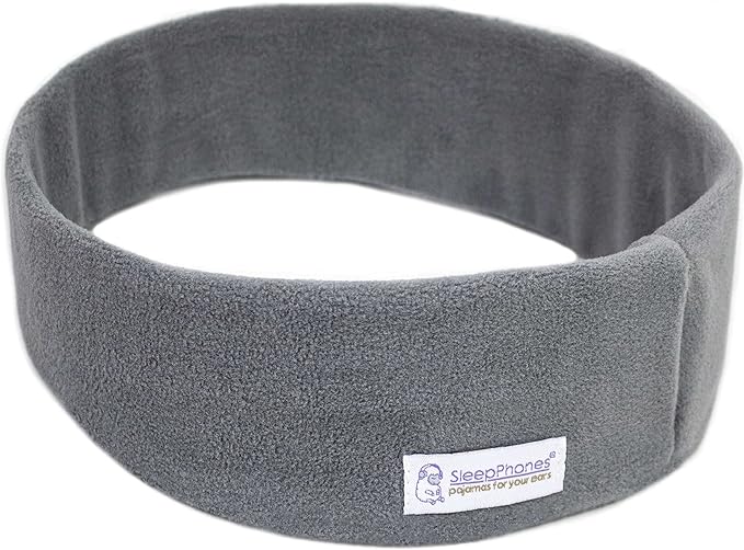 SleepPhones Wireless Sleep Headphones by AcousticSheep V8 | 24-Hour Battery | Original and Most Comfortable Bluetooth Headphones for Sleeping (Medium, Soft Gray Fleece)