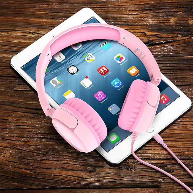K6 Kids Headphones USB C, 85dB Safe Volume Headphones for Kids, Stereo Sound Foldable Headphone for School, Comfortable Fit On-Ear Headphone for Smartphones/iPad/Tablet/Plane/Travel