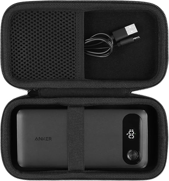 khanka Travel Case for Anker 20000mAh Portable Charger Power Bank,Black
