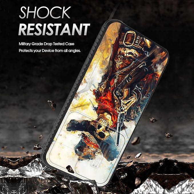 for Galaxy S26 Case Built in Slide Camera Lens Cover,Heavy Duty Shockproof Protection Dual Layer Case for Samsung Galaxy S26 6.3" 2026,Cool Skull