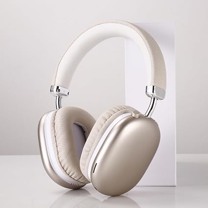 BT1638 Over-Ear Wireless Headphones, Premium Padded Headband, Champagne USB-C Charging, Bluetooth Headphones， Long Endurance Flight of up to 40 Hours，Fashionable and Colorful (Gold)