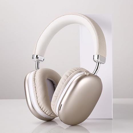 BT1638 Over-Ear Wireless Headphones, Premium Padded Headband, Champagne USB-C Charging, Bluetooth Headphones， Long Endurance Flight of up to 40 Hours，Fashionable and Colorful (Gold)