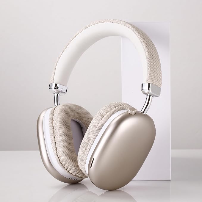 BT1638 Over-Ear Wireless Headphones, Premium Padded Headband, Champagne USB-C Charging, Bluetooth Headphones， Long Endurance Flight of up to 40 Hours，Fashionable and Colorful (Gold)