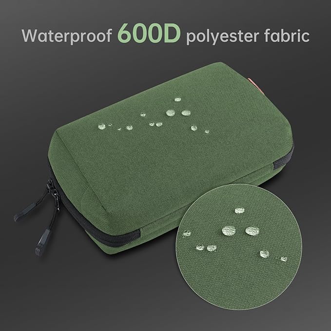 Electronic Organizer Travel Case Bag for Cables, Switch, SD card, Passport and More ??Ultimate Protection & Portability Waterproof (Green)