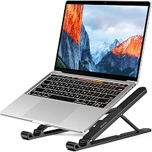 BESIGN LS01 Pro Ergonomic Laptop Stand, Plastic Laptop Riser, Portable and Adjustable Notebook Computer Holder Compatible with 10-14" Laptops (Black) - Image 1
