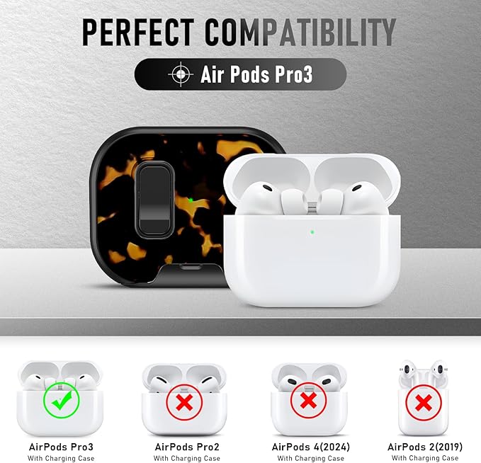 for AirPods Pro 3 Case (2025) with Phone Stand & Cleaner Kit, Cute Soft Silicone Cover for AirPods Pro 3rd Genera case with Keychain for Women Men with Keychain for Airpod Pro case(2025)