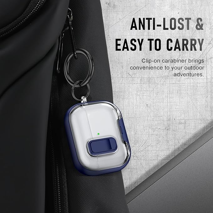 for AirPods Pro 3 Case (2025) with Phone Stand & Cleaner Kit, Cute Soft Silicone Cover for AirPods Pro 3rd Genera case with Keychain for Women Men with Keychain for Airpod Pro case(2025) Dark Blue