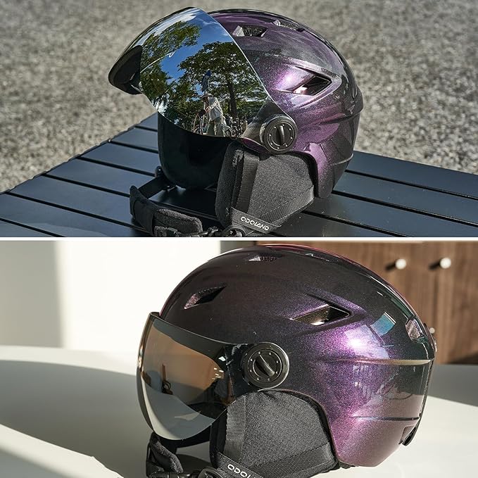 Odoland Ski Helmet with 2-in-1 Visor Goggles, Light Weight Snowboard Helmet for Men Women, Snow Sport Helmets for Skiing, Skating, Snowboarding