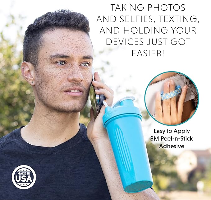 LOVEHANDLE Universal Phone Grip for Smartphones & Mini Tablets - Phone Holder for Hand - Wireless Charging Compatible - Made in The USA - Midnight Dream