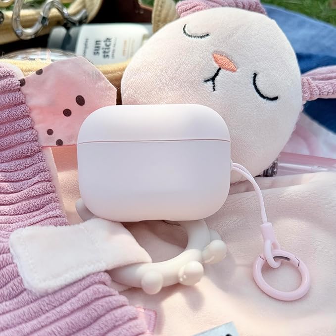 Liquid Silicone Case for AirPods Pro 2(2023/2022), Triple Layer Hybrid Protective Hard Case Shockproof Cover Compatible with AirPods Pro 2nd Generation (Pink)