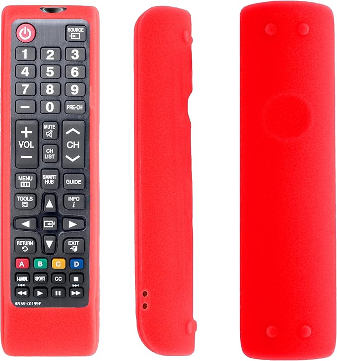 2 Pack Remote Case with Strap for Samsung Smart TV Remote Control, Silicone Cover for Samsung TV BN59-01199F BN59-01301A BN59-01315A Remote Control Replacement Skin Sleeve Case Cover - Red Dark Blue