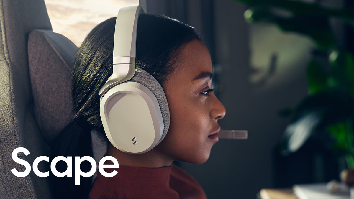 Fractal Design Scape Light - Wireless PC Gaming Headset - Detachable Flip-to-Mute Microphone with Noise Cancellation - Battery Life Up to 40 Hours - Configurable Ambient Lighting - Gray