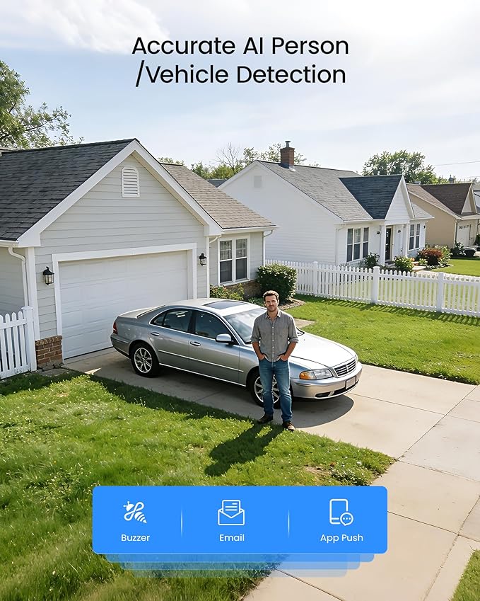 ZOSI H.265+ Full 1080p Home Security Camera System with AI Human Vehicle Detection, 8 Channel 5MP-Lite CCTV DVR (No HDD), 4 x 1080p Weatherproof Surveillance Camera Outdoor Indoor, 80ft Night Vision