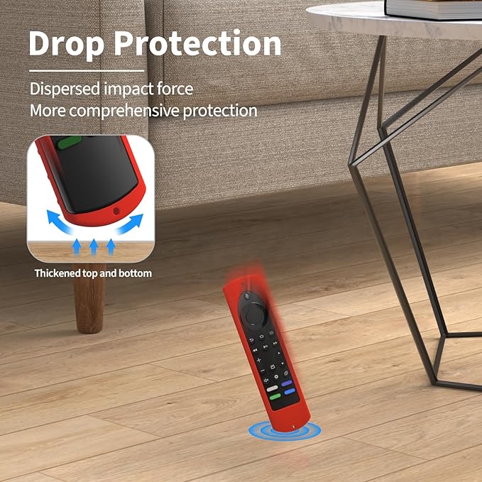 6.4 Inch Silicone Cover Compatible with Fire TV Stick 4K Max 2nd gen 2023 Remote Control,Silicone Case for Toshiba/Insignia Smart TV Remote,Anti-Slip Sleeve Cover with Lanyard (Red+Blue)