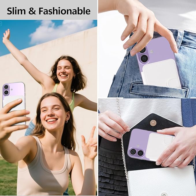 TopMade for Magsafe Wallet, Strongest Magnetic Card Holder for iPhone 17/16/15/14/13/12 Series, Slim Magnetic Phone Wallet, Vegan Leather, RFID Blocking, 4 Cards Holder, Open ID Window, White