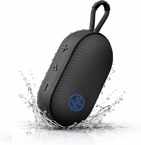 Gemini Mini Bluetooth Speaker, Waterproof, Clip-On, 12-Hr Play (BeatOrb)