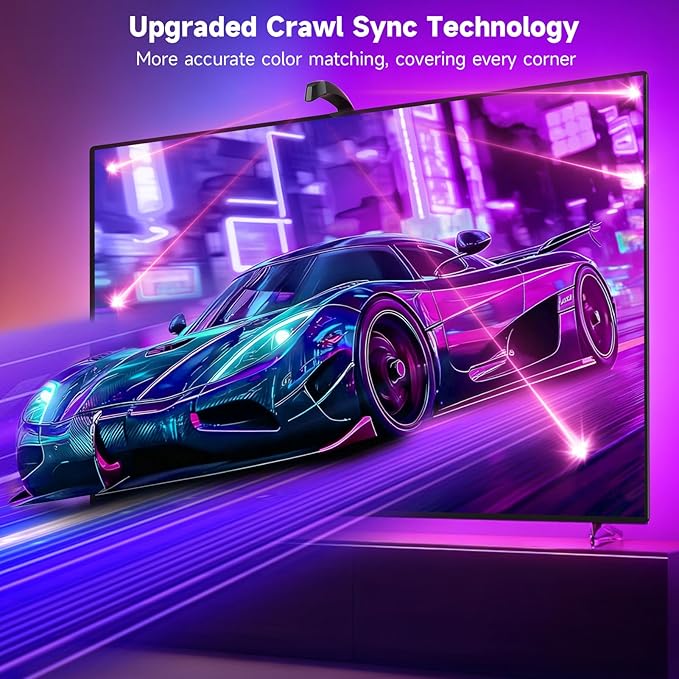 FFJ TV Lights That Change with TV, 11.5ft RGB Immersive LED Strip Backlight with 32-50 Inch Screen, Smart App Control, Music Sync, for Home Decoration - Upgraded Version