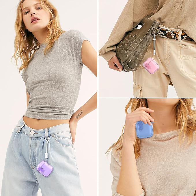 for Airpods 2nd Generation Case Cover with Secure Lock, Clear Soft TPU Transparent Military Grade Shockproof Protective Case with Cleaning Pen for Apple Airpods 2nd 2019, Clear Purple