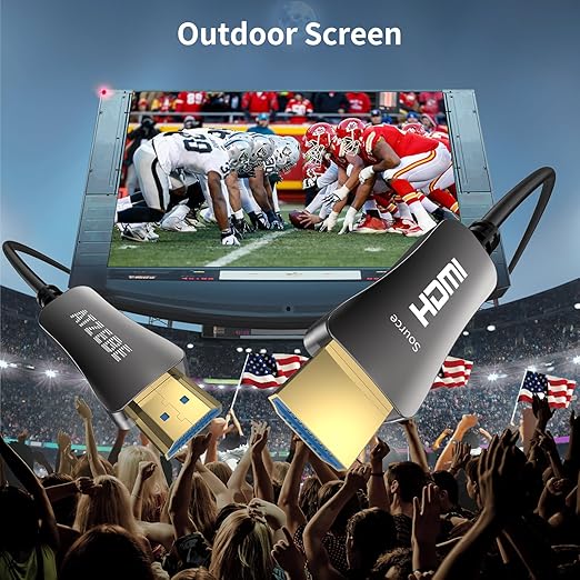 Fiber Optic HDMI Cable 6.6ft/2m, Fiber HDMI Cable Supports 4K@60Hz, 4:4:4/4:2:2/4:2:0, HDR, Dolby Vision, HDCP2.2, ARC, 3D, High Speed 18Gbps, Slim and Flexible HDMI Fiber Optic Cable