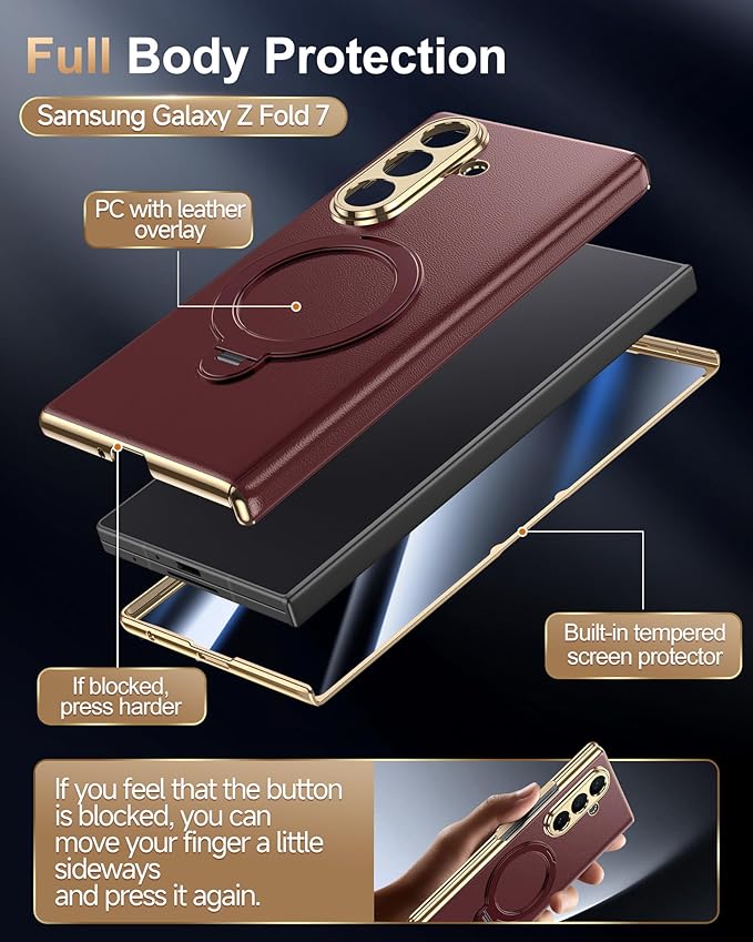 LeYi 2PCS SAM Z Fold 7 Case with Screen Protector