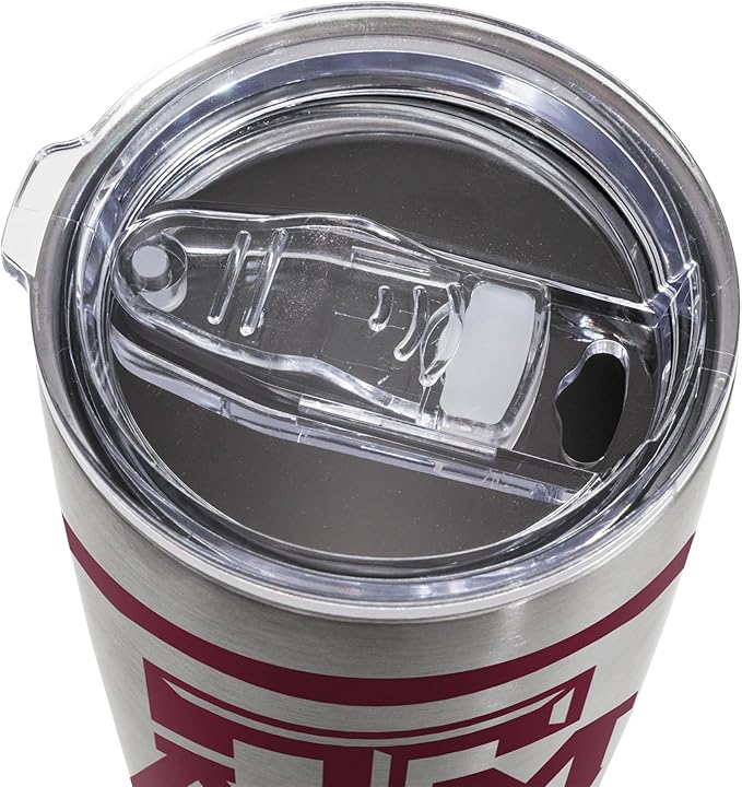 Rico Industries NCAA 20oz Stainless Steel Tumbler with Lid - Great For Coffee, Tea, Water or Cocktails