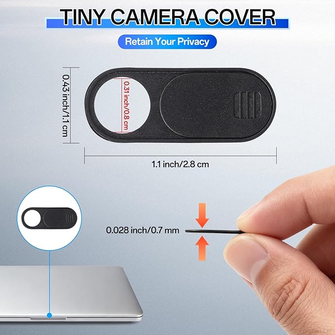 Camera Cover Slide for Tesla Model Y 3 X S Interior Cabin Camera, 0.03 in Ultra Thin Webcam Cover for Laptop, Computer, Tablet, Cell Phone Web Cam Sticker Blocker Protect Your Privacy, 3 Pack