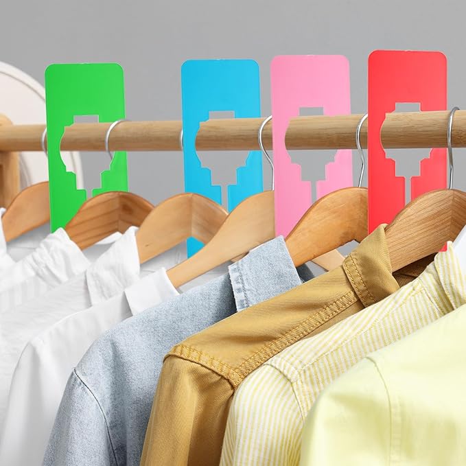 uxcell Clothes Dividers,10 Pack Rectangle Closet Rack Dividers Clothing Rack Size Dividers Blank Labels with Marker Pen Writable & Reusable for Hanging Clothes Sorting Size, Blue