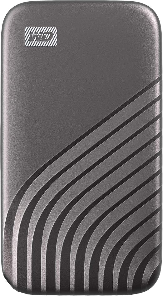 Western Digital 2TB My Passport SSD Portable External Solid State Drive, Gray, Sturdy and Blazing Fast, Password Protection with Hardware Encryption - WDBAGF0020BGY-WESN