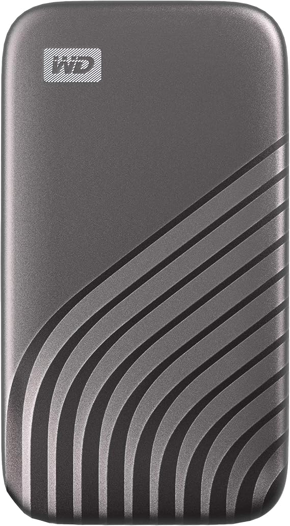 Western Digital 2TB My Passport SSD Portable External Solid State Drive, Gray, Sturdy and Blazing Fast, Password Protection with Hardware Encryption - WDBAGF0020BGY-WESN