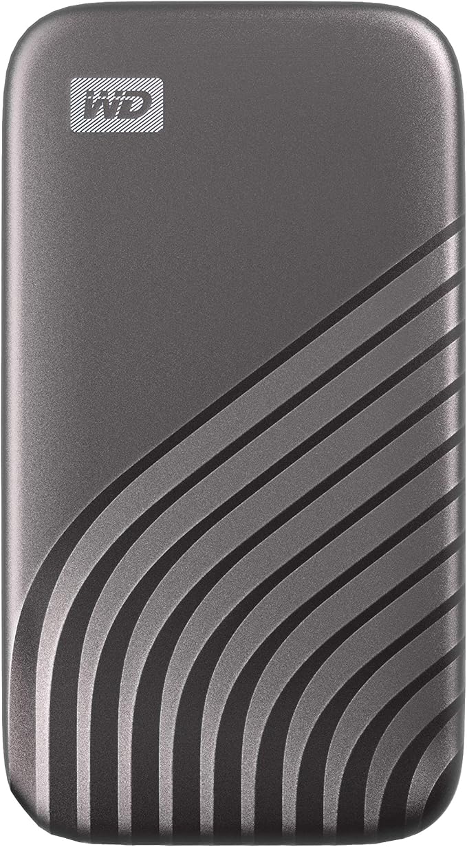 Western Digital 2TB My Passport SSD Portable External Solid State Drive, Gray, Sturdy and Blazing Fast, Password Protection with Hardware Encryption - WDBAGF0020BGY-WESN