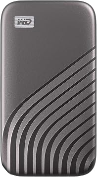 Western Digital 2TB My Passport SSD Portable External Solid State Drive, Gray, Sturdy and Blazing Fast, Password Protection with Hardware Encryption - WDBAGF0020BGY-WESN