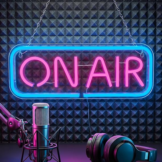 Live On Air Neon Sign for Wall USB Powered Neon Light for Streaming/Gaming/Recording Studio Decor, Streaming Lights for Streamers/Gamers/Influencers On Air LED Sign for Man Cave &Game Room Decor