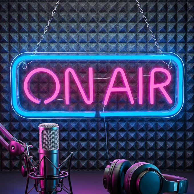 Live On Air Neon Sign for Wall USB Powered Neon Light for Streaming/Gaming/Recording Studio Decor, Streaming Lights for Streamers/Gamers/Influencers On Air LED Sign for Man Cave &Game Room Decor