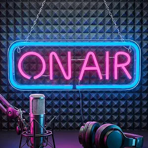 Live On Air Neon Sign for Wall USB Powered Neon Light for Streaming/Gaming/Recording Studio Decor, Streaming Lights for Streamers/Gamers/Influencers On Air LED Sign for Man Cave &Game Room Decor