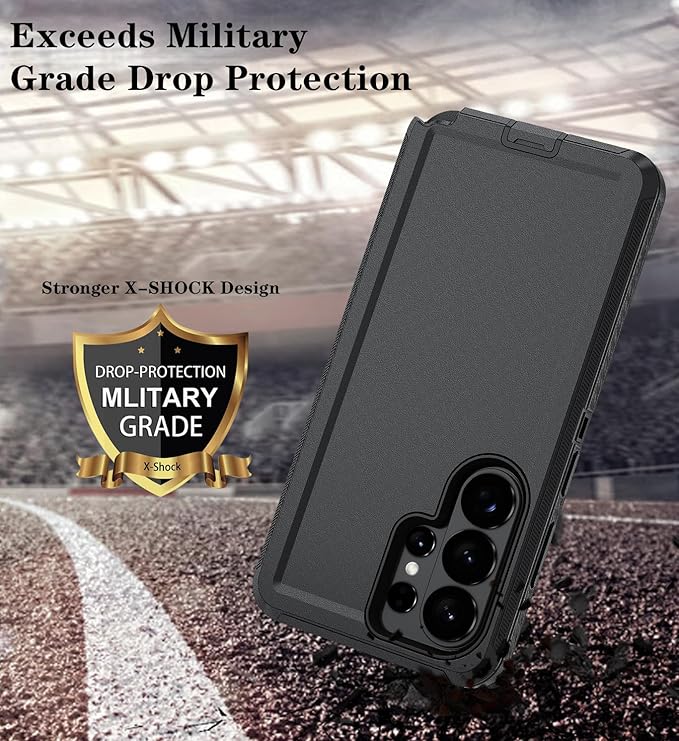 ONOLA Phone Case for Samsung Galaxy S26 Ultra Case with HD Screen Protector, Heavy Duty Shockproof & Dropproof 3-Layer Cover Phone Case for Galaxy S26 Ultra 6.9'',Black