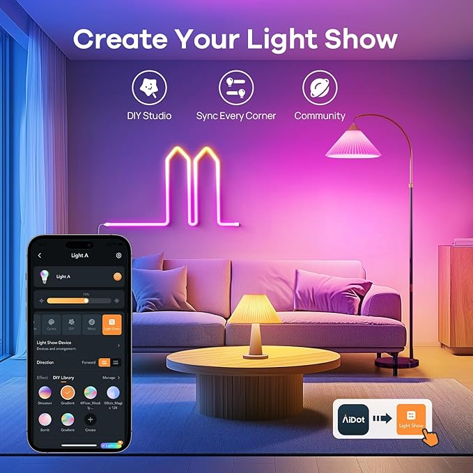 OREiN Matter Smart Light Bulb, 1100 Lumens 75W Equivalent Smart Light Bulbs, Color Changing Light Bulbs Work with Apple Home, Alexa, Google Home, SmartThings, A19 Smart Bulbs 2.4Ghz WiFi, 4Pack