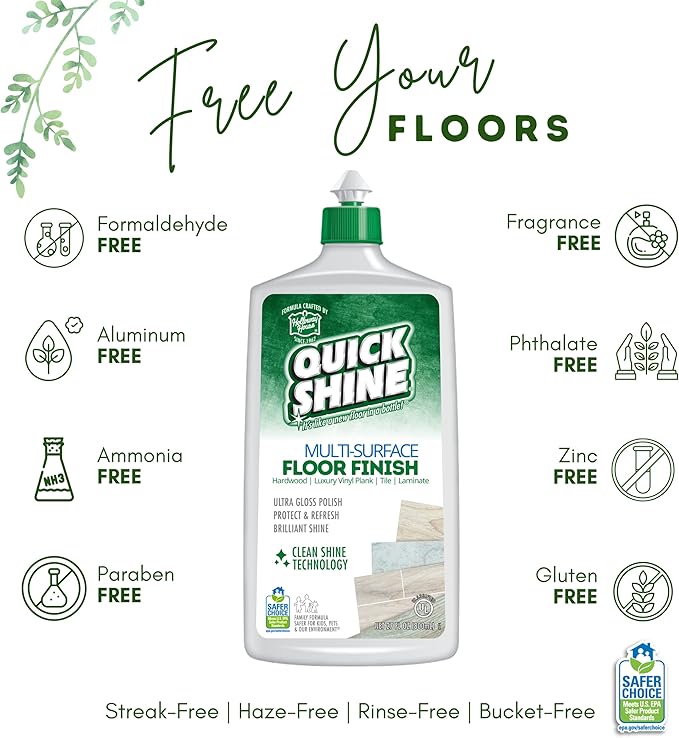 Quick Shine Floor Cleaner, Polish & Protectant Bundle (2 Packs)